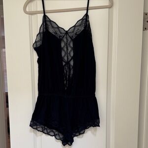 Eberjey Elegant Navy Lace Women's Romper
